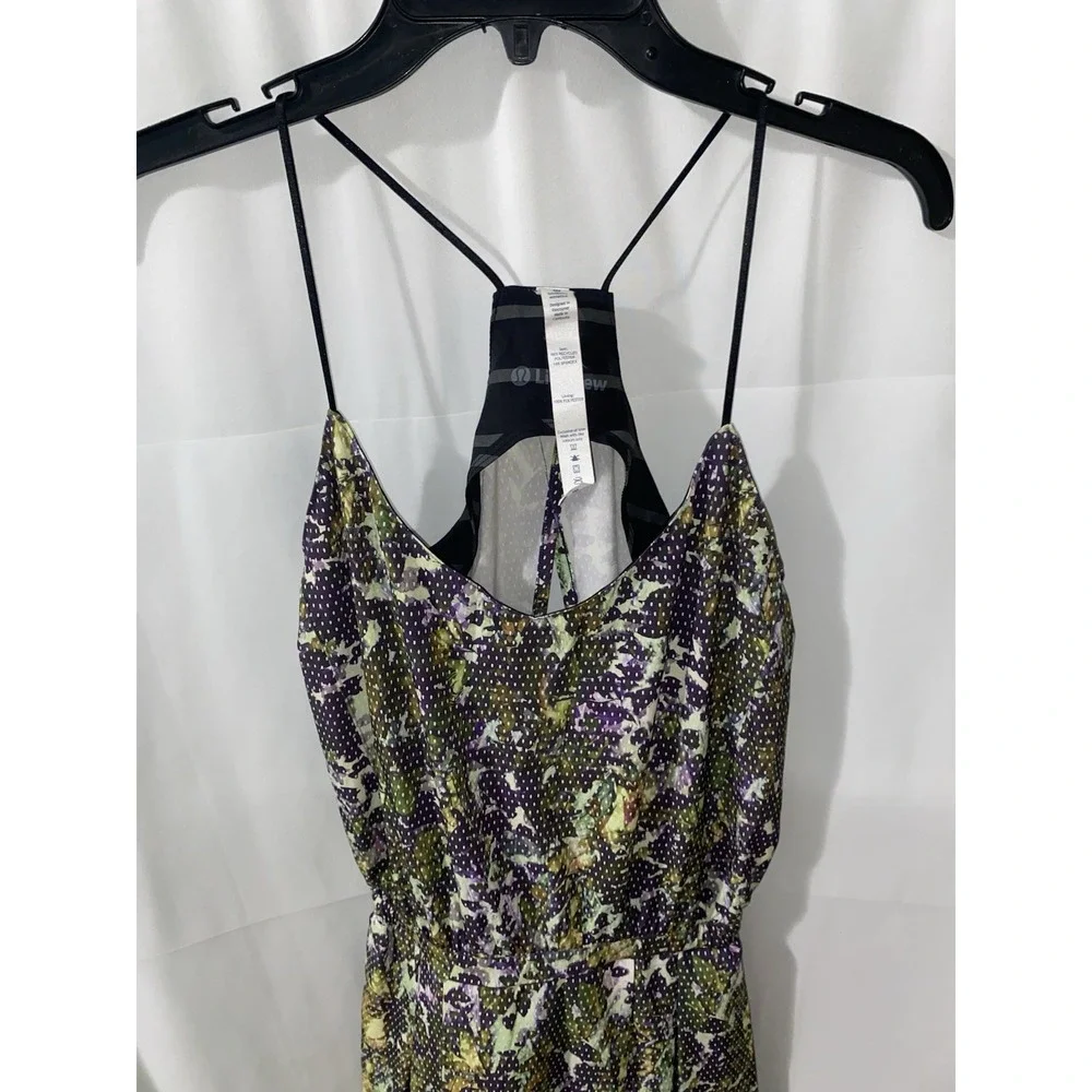Lululemon City Summer Dress 4 Floral Sport Slip On Racerback‎ Zip Hidden Pockets